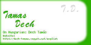 tamas dech business card